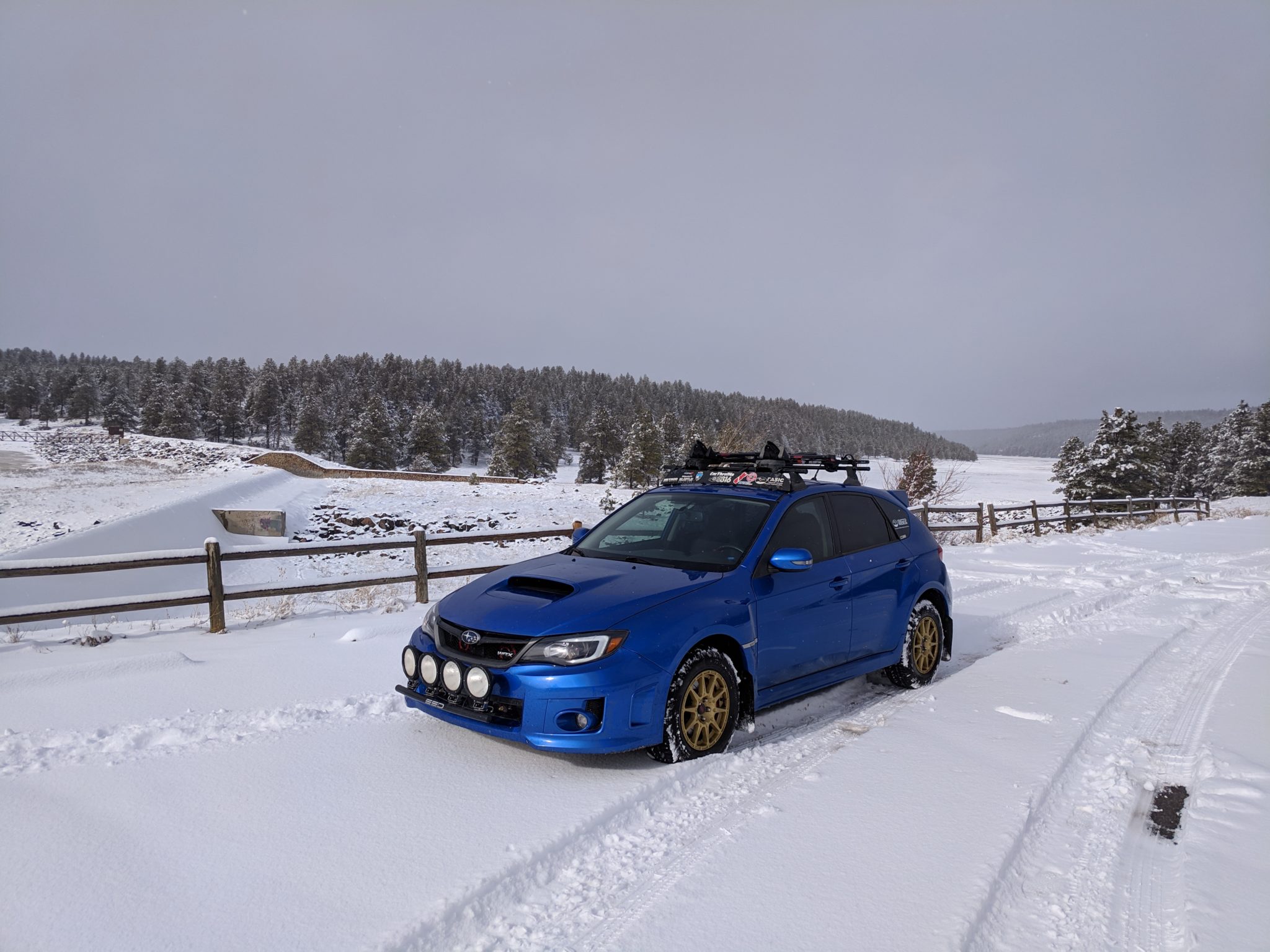 lifted wrx hatch with off road tires and method wheels