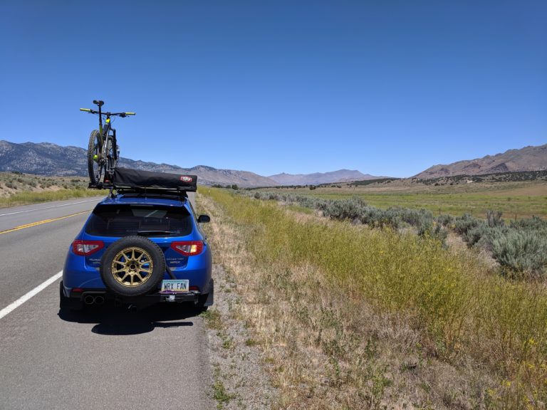 Subaru WRX with spare tire carrier