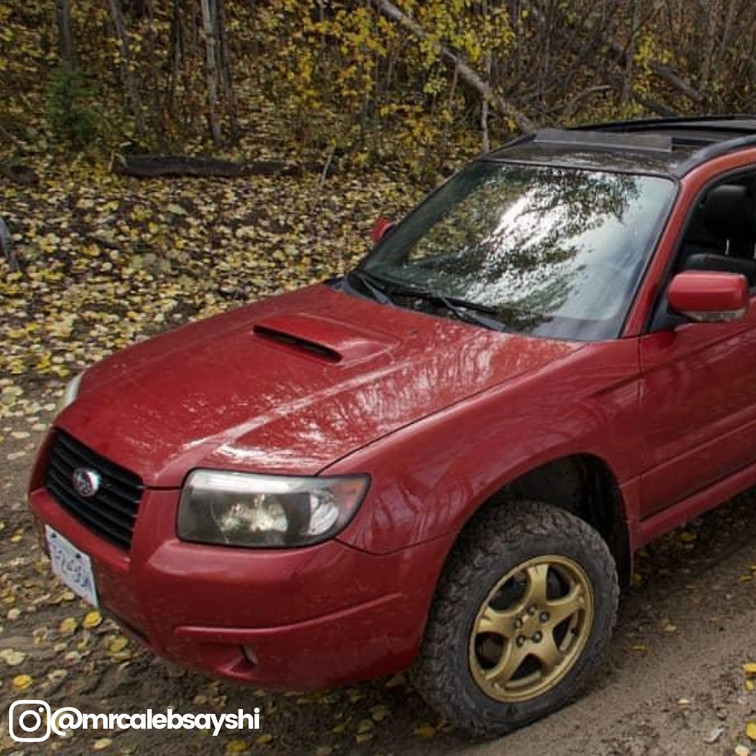 Lifted Subaru forester on all terrain tires with a lift kit