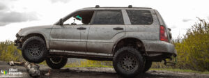 lifted subaru forester with mud terrain tires and lift kit