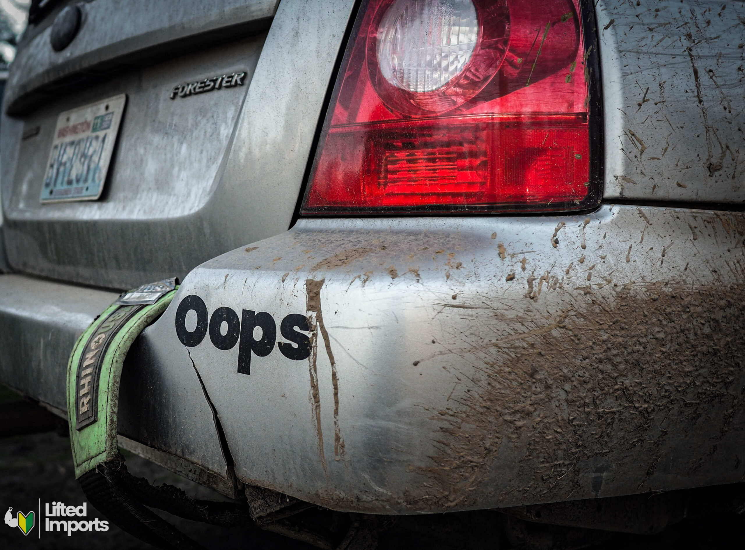 offroad subaru with mud tires