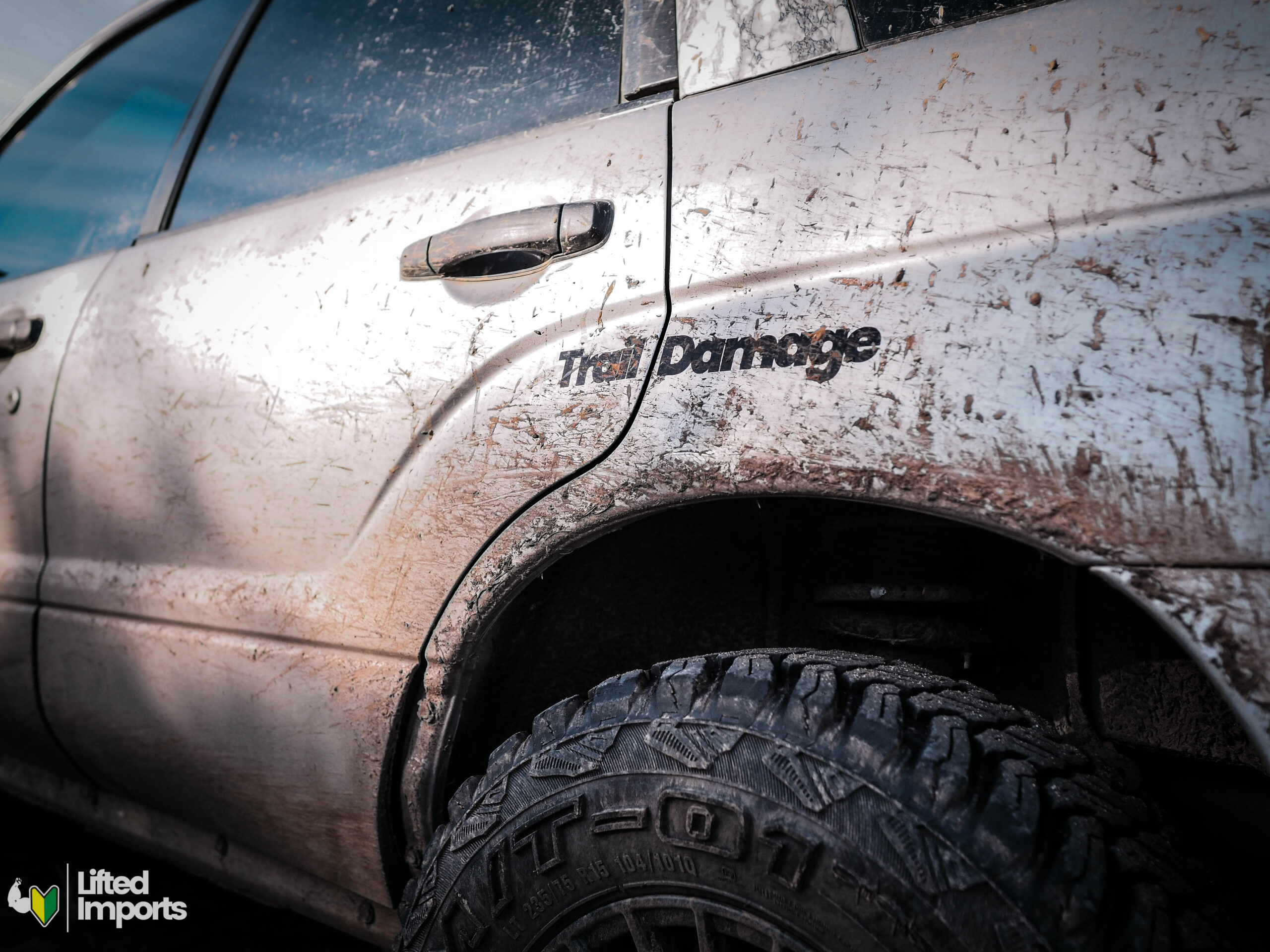 offroad subaru with mud tires