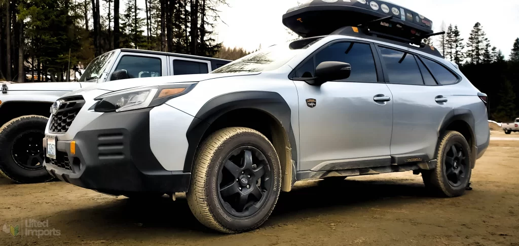 Outback wilderness lift kit with offroad tires and roof rack