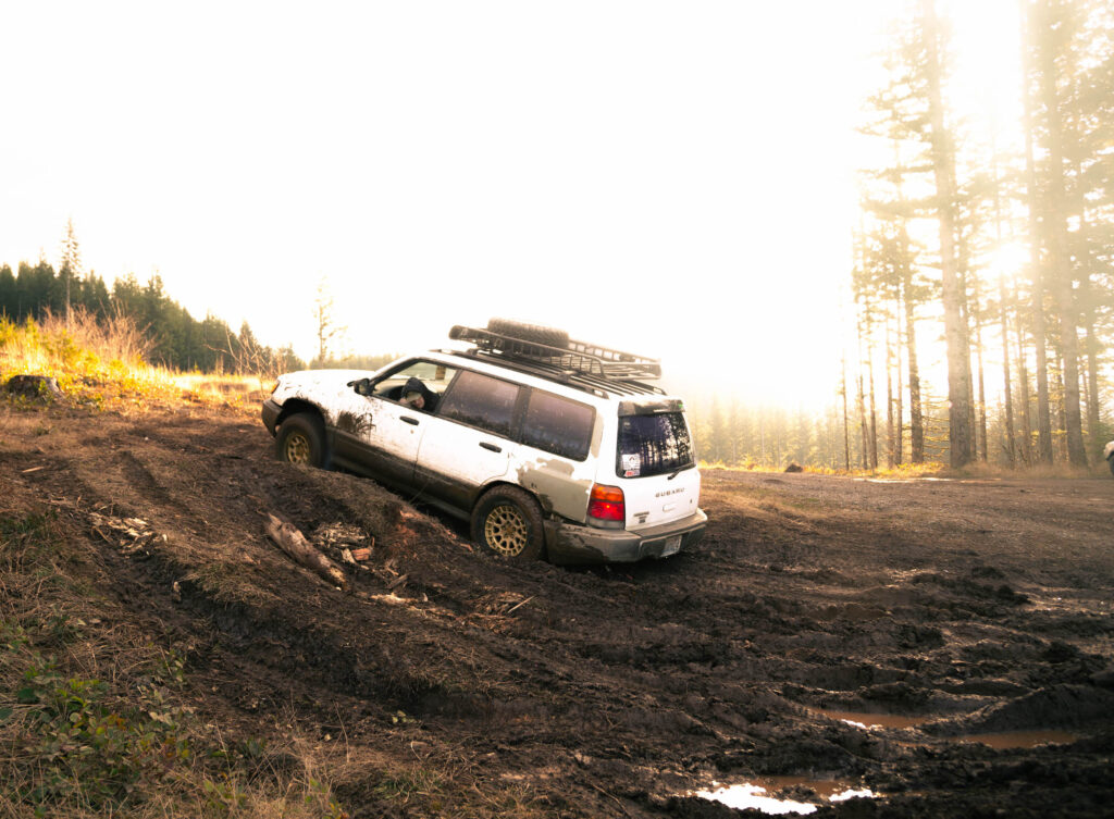 lifted subaru forester with black rhino boxers and offroad tires