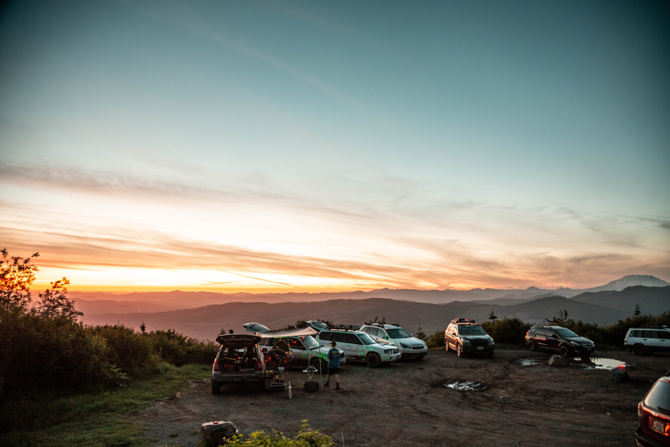 subaru community hanging out together after a car meet