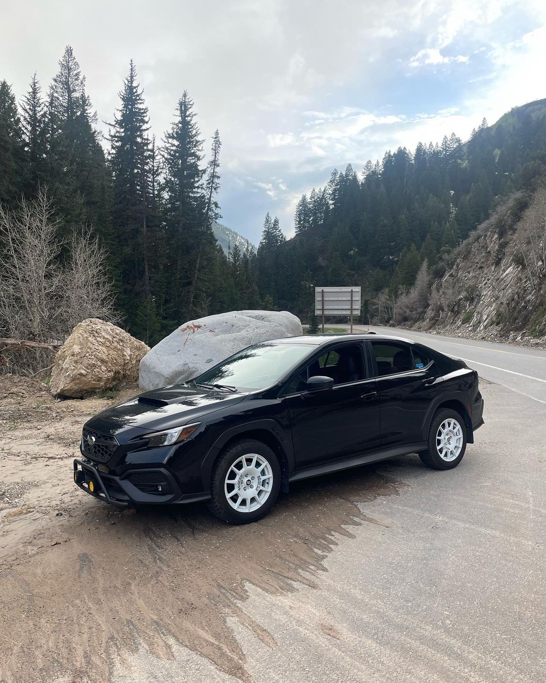 2022 subaru wrx lifted with sparco terra wheels and falken offroad tires