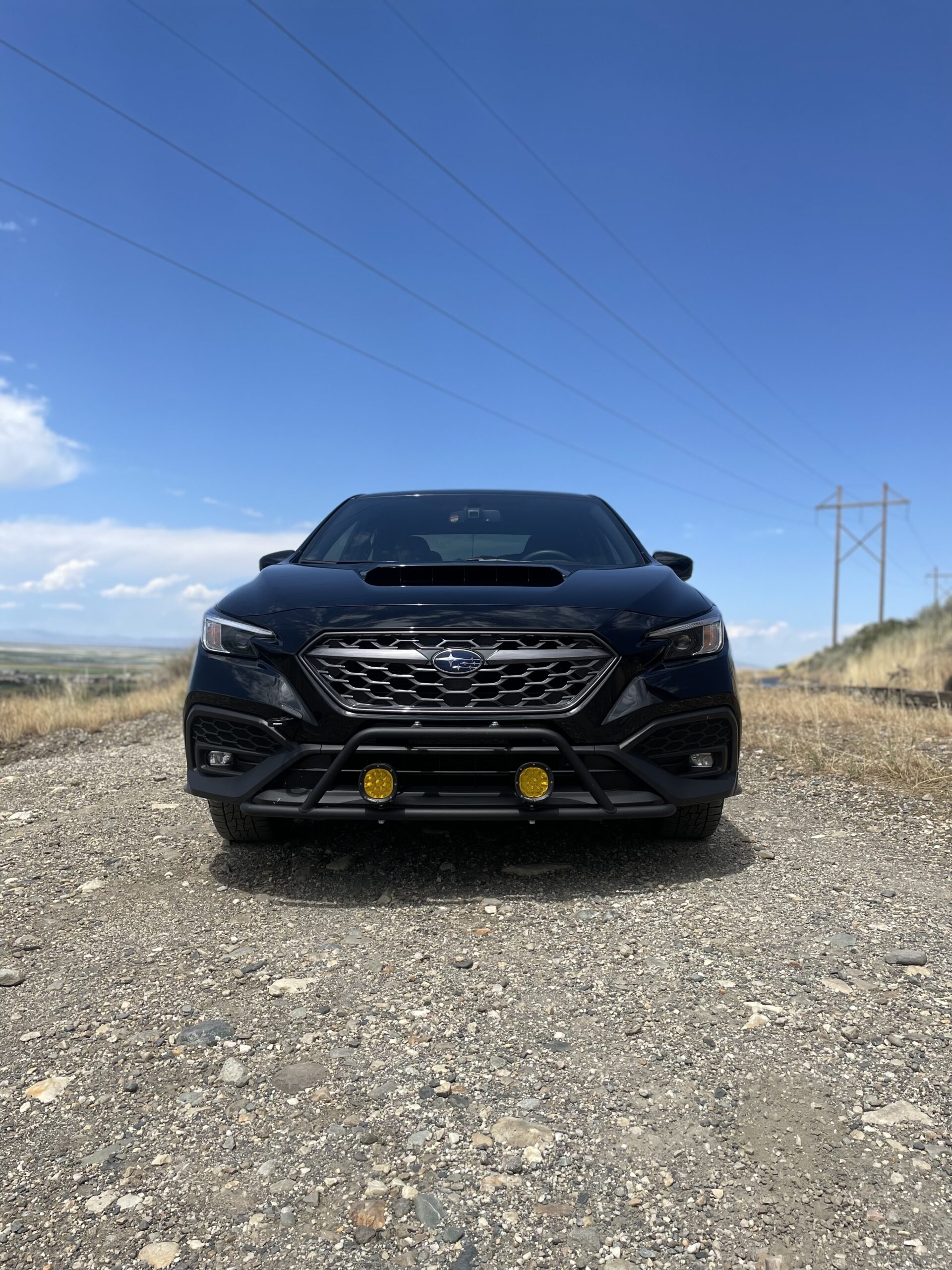 lifted subaru wrx 2022 front end with rally innovations light bar