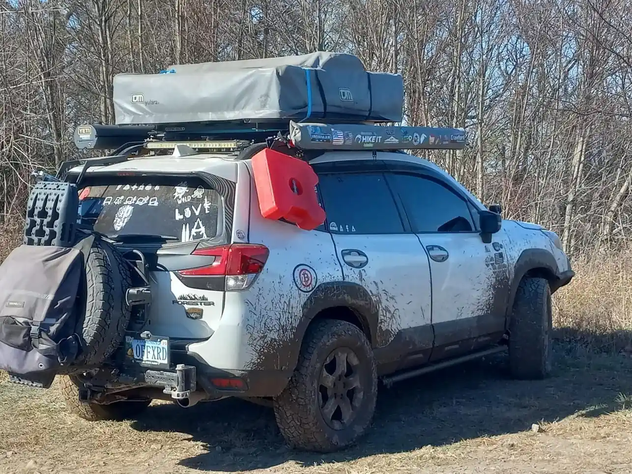 subaru forester offroad modified with overlanding gear
