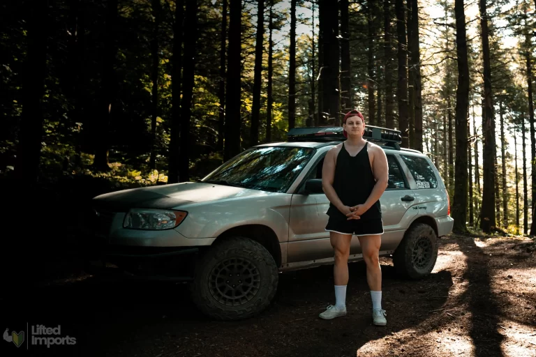 2006 lifted subaru forester in the woods