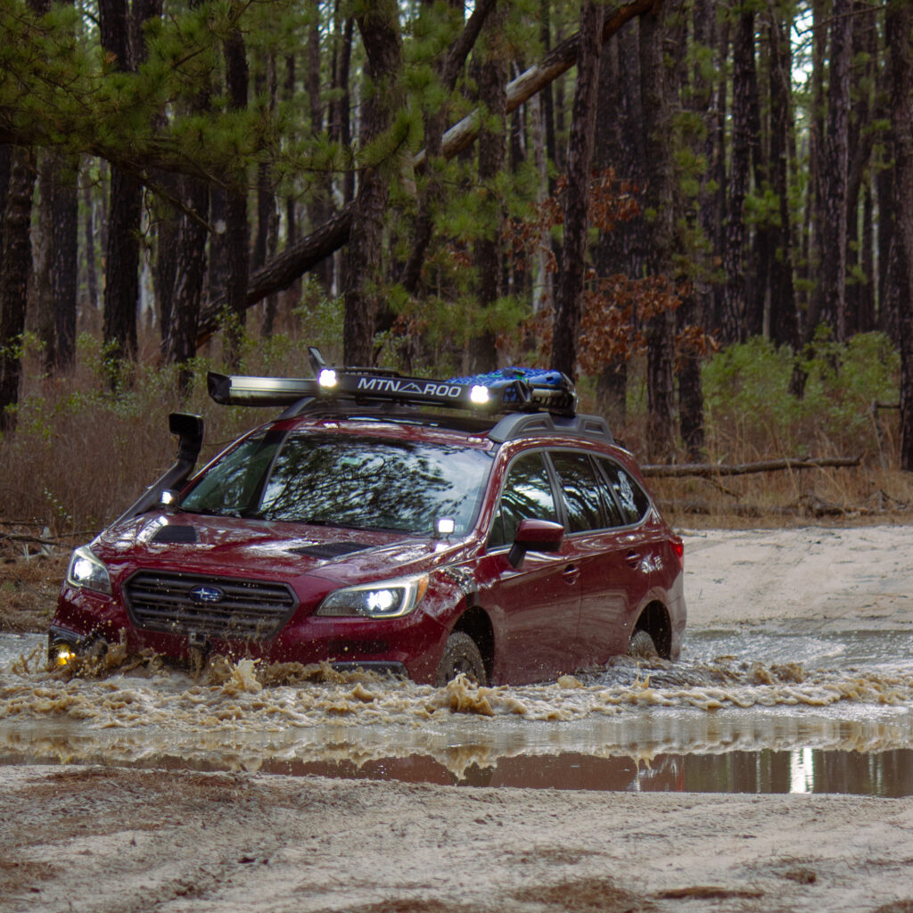 2015 lifted subaru outback water crossing