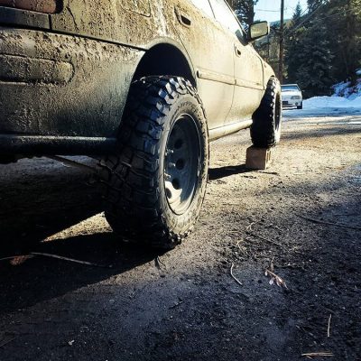 bfgoodrich ko3 mud tires on lifted subaru impreza